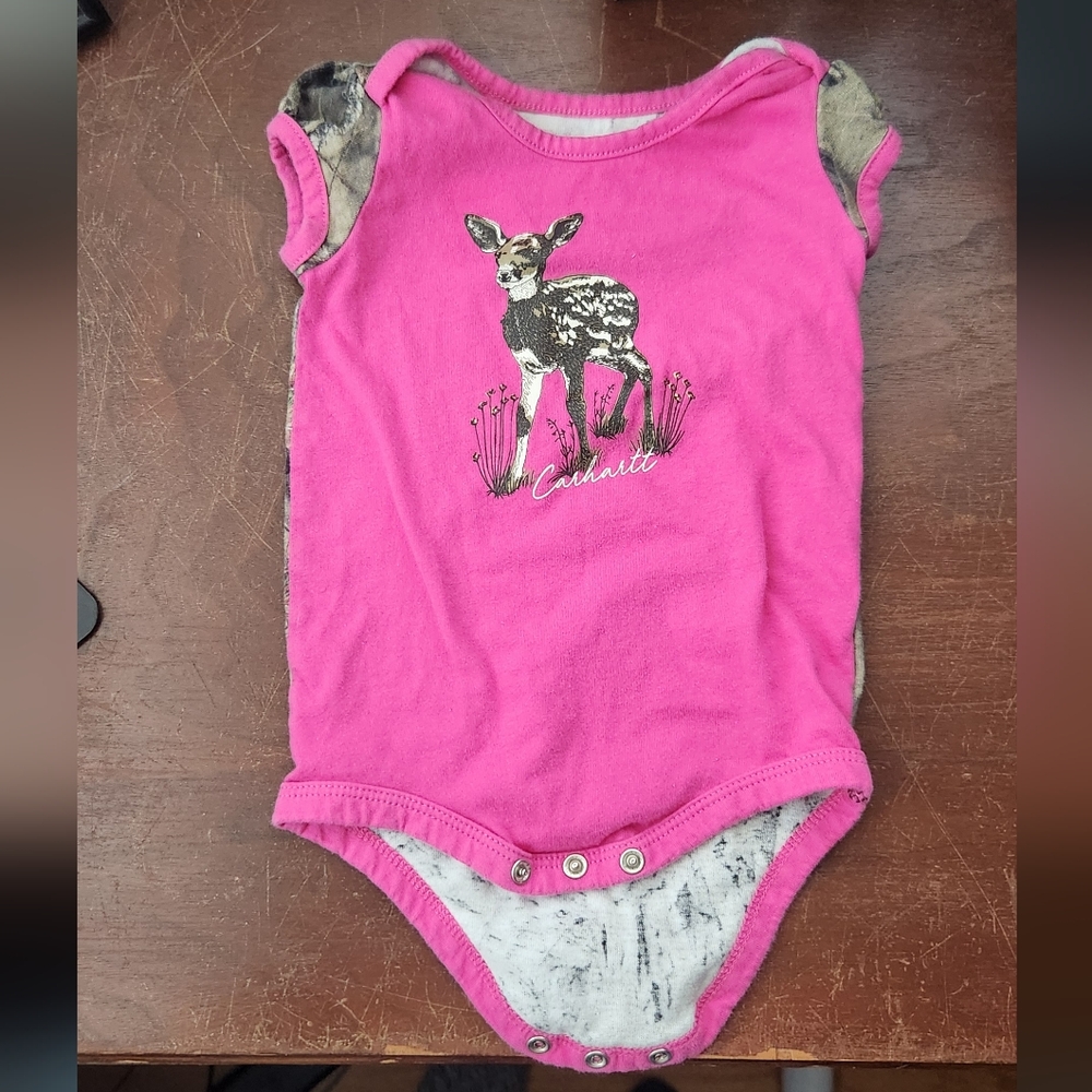 Pink camo Carhartt onesie